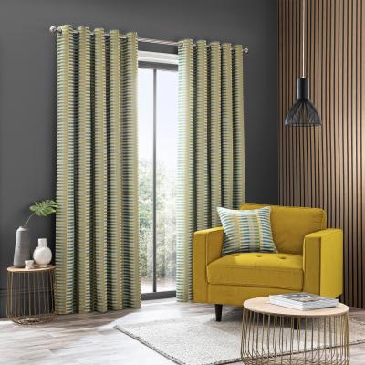 Dunelm Elements Kansas Stripe Chartreuse Eyelet Curtains Chartreuse