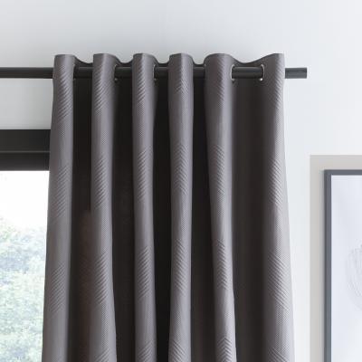 Dunelm Catherine Lansfield Pinsonic Chevron Charcoal Eyelet Curtains Charcoal