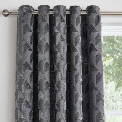 Dunelm Appletree Boutique Quentin Jacquard Slate Eyelet Curtains Slate
