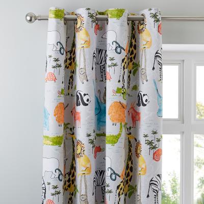 Dunelm My World Blackout Eyelet Curtains White, Orange and Blue