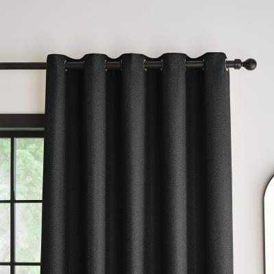 Dunelm Bondi Black Eyelet Curtains Black