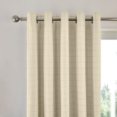 Dunelm Recycled Burley Check Mushroom Eyelet Curtains Mushroom