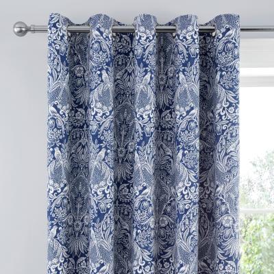Dunelm Emelie Navy Blackout Eyelet Curtains Navy (Blue)