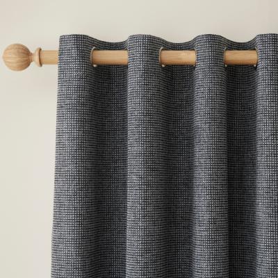 Dunelm Albert Chenille Charcoal Eyelet Curtains Charcoal