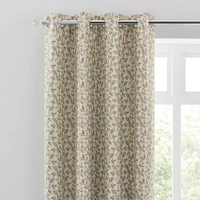 Dunelm Dianna Duck Egg Eyelet Curtains Beige