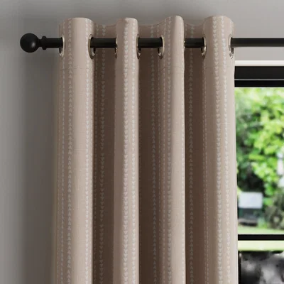 Dunelm Dahlia Stripe Natural Eyelet Curtains Natural