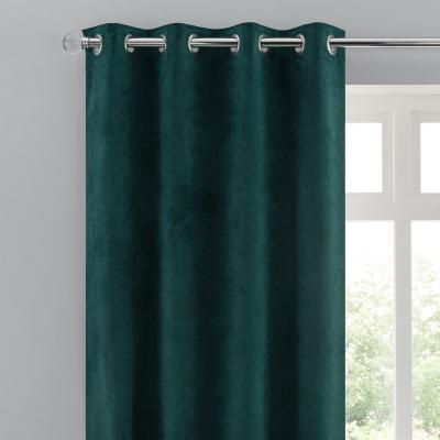 Dunelm Margot Jade Matt Velour Eyelet Curtains Green