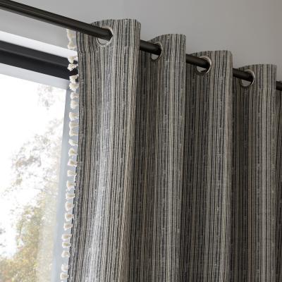 Dunelm Pineapple Elephant Adana Woven Black and White Eyelet Curtains Black and white