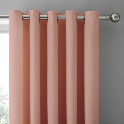 Dunelm Mini Waffle Terracotta Blackout Eyelet Curtains Terracotta