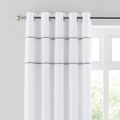 Dunelm Ryleigh White Blackout Eyelet Curtains White