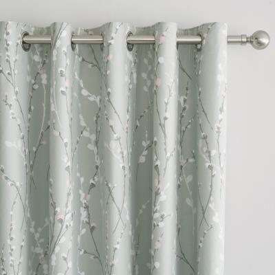 Dunelm Belle Sage Blackout Eyelet Curtains Green