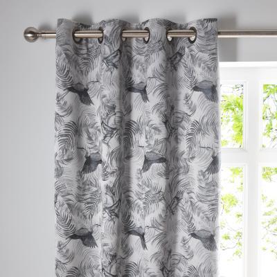 Dunelm Crane Silver Eyelet Curtains Silver