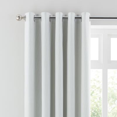 Dunelm Khai Stripe Sage Blackout Eyelet Curtains Sage (Green)
