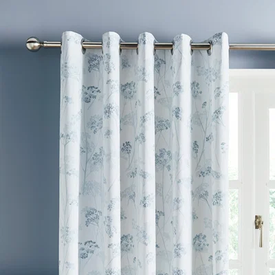 Dunelm Cow Parsley Eyelet Curtains Blue