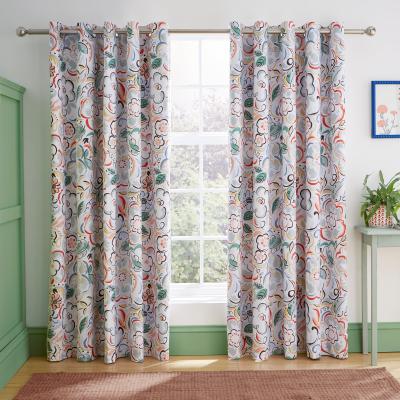 Dunelm Heart and Soul Ayva Floral Blackout Eyelet Curtain MultiColoured