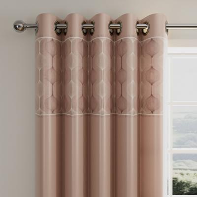 Dunelm Urbis Bronze Eyelet Curtains Brown and White