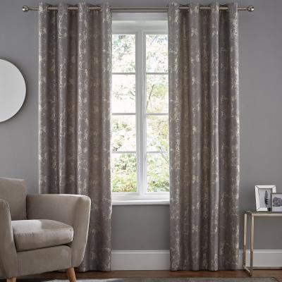 Dunelm Homebird Grey Eyelet Curtains Grey