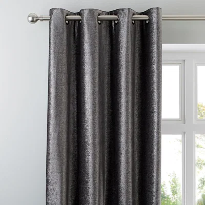 Dunelm 5A Fifth Avenue Broadway Charcoal Eyelet Curtains Charcoal