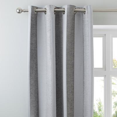 Dunelm Parker Grey Chenille Eyelet Curtains Grey