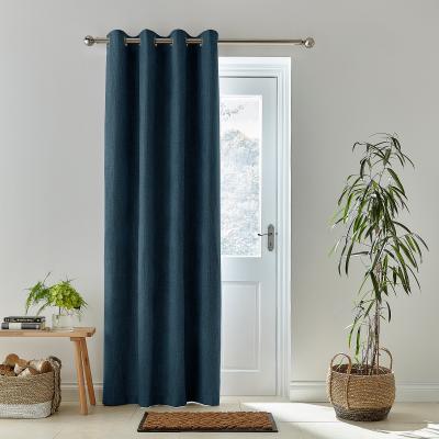 Dunelm Wynter Teal Thermal Eyelet Door Curtain Teal (Blue)