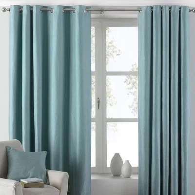 Dunelm Atlantic Duck Egg Eyelet Curtains Blue