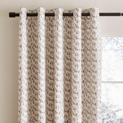 Dunelm Watercolour Spot Natural Eyelet Curtains Beige/Brown