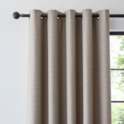 Dunelm Churchgate Dogtooth Natural Grey Eyelet Curtains MultiColoured