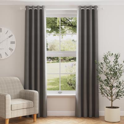 Dunelm Nyah Cotton Grey Eyelet Curtains Grey