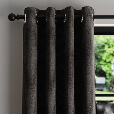 Dunelm Eliza Monochrome Thermal Eyelet Curtains Black and white