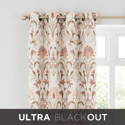 Dunelm Cadence Red Ultra Blackout Thermal Eyelet Curtains Red/White/Green