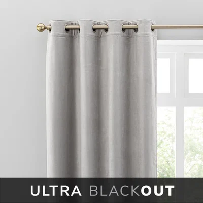 Dunelm Isla Ultra Blackout Chateau Grey Eyelet Curtains Chateau Grey