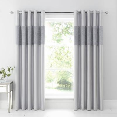 Dunelm Beverley Luxe Charcoal Blackout Eyelet Curtains Charcoal (Grey)