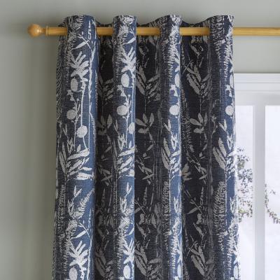 Dunelm Meadow Jacquard Blue Eyelet Curtains Blue