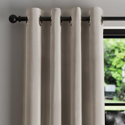 Dunelm Phoenix Velour Grey Thermal Eyelet Curtains Chateau Grey