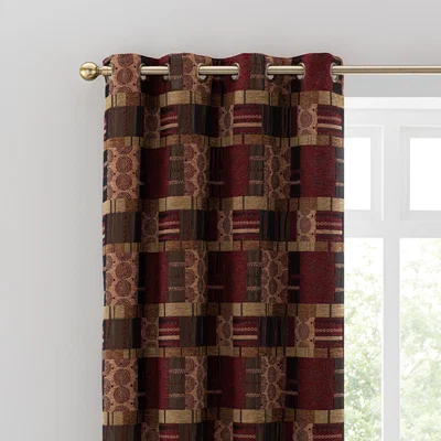 Dunelm Prague Chenille Plum Eyelet Curtain Prague Plum