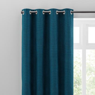 Dunelm Elements Kul Dark Teal Eyelet Curtains Blue