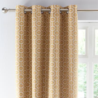 Dunelm Riad Old Gold Eyelet Curtains Old Gold