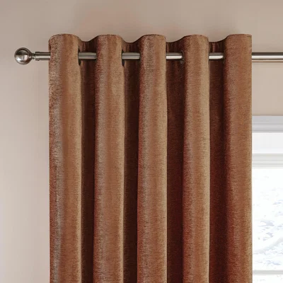 Dunelm Dorma Lymington Roasted Pecan Eyelet Curtains Brown