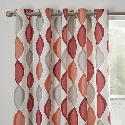 Dunelm Fusion Lennox Spice Eyelet Curtains Spice (Orange)