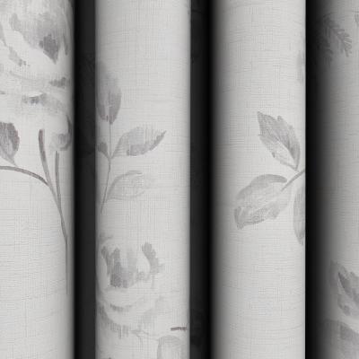 Dunelm Fraiya Floral Grey Eyelet Curtains Grey