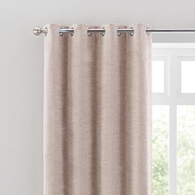 Dunelm Clayton Chenille Warm Sand Eyelet Curtains Warm Sand