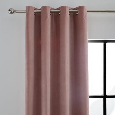 Dunelm Peyton Cotton Velvet Blush Eyelet Curtains Blush Pink