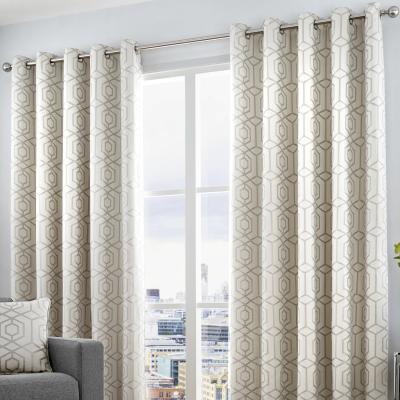 Dunelm Curtina Camberwell Silver Eyelet Curtains Silver