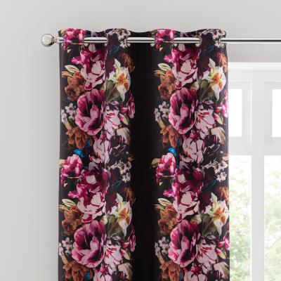 Dunelm Maximalism Multi Eyelet Curtains Pink/Blue/White