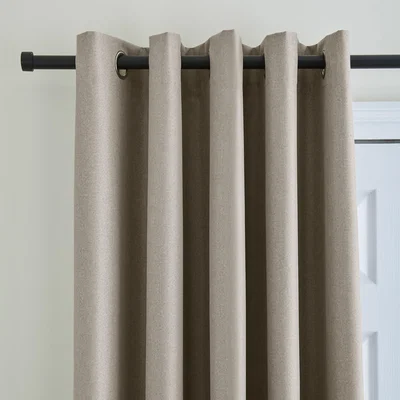 Dunelm Berlin Linen Thermal Blackout Eyelet Door Curtain Linen