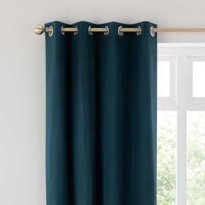 Dunelm Satin Peacock Eyelet Curtains Peacock
