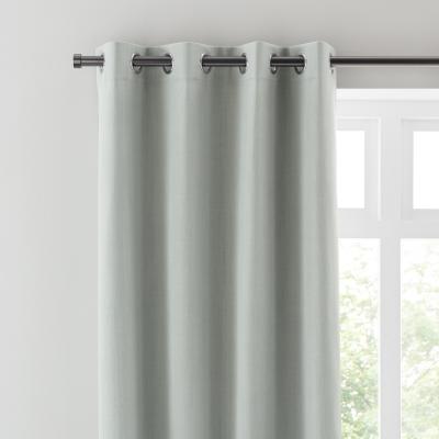 Dunelm Solar Sage Blackout Eyelet Curtains Light Green