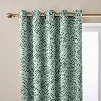 Dunelm Azira Lilypad Blackout Eyelet Curtains Green