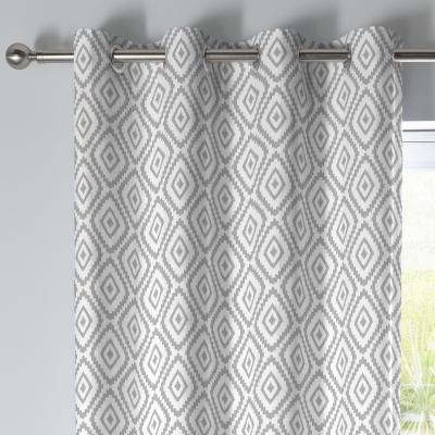 Dunelm Fusion Navaho Silver Eyelet Curtains Silver