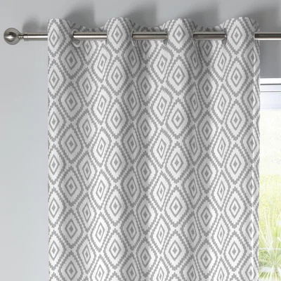 Dunelm Fusion Navaho Silver Eyelet Curtains Silver